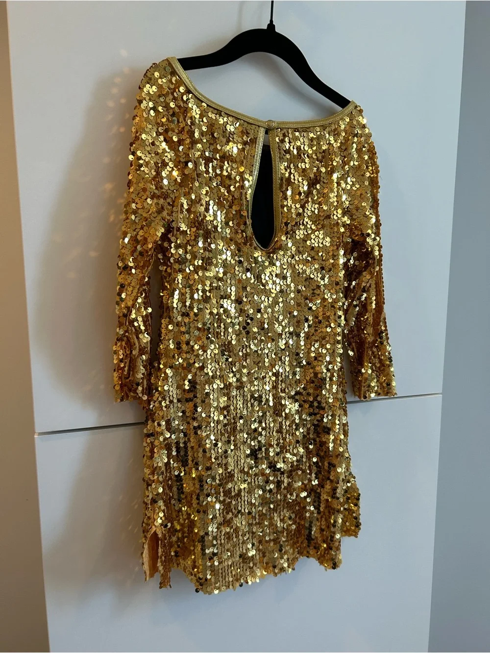 Weissman “Last Dance” Gold Sequin 3/4 Sleeve Sequin Tunic Dance Dress - MC